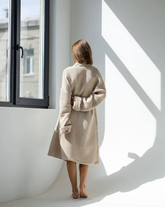 Жіночий халат з вафельної натуральної тканини Харків - фото 4