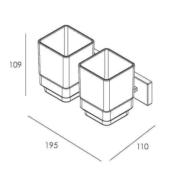 Стакан подвійний для зубних щіток IMPRESE BILOVEC хром Київ