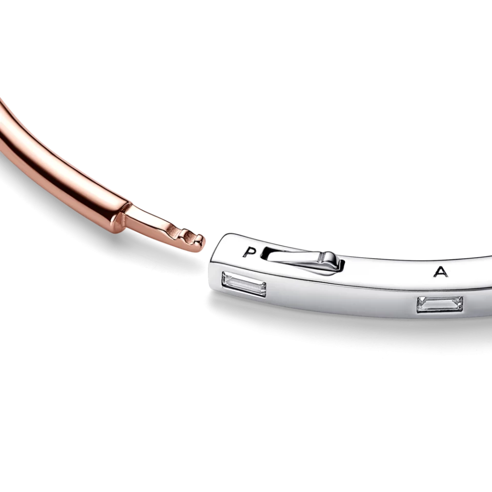 Срібний браслет бангл двоколірний I-D з паве MasterSem Київ - фото 2