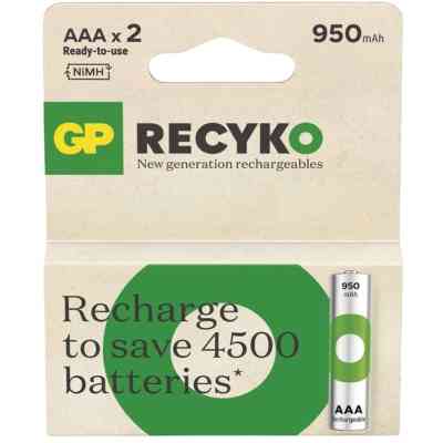 Аккумулятор Gp AAA 950mAh ReCyko HR03 1.2V (2 battery pack) (100AAAHCER21-2TLB2 / 4891199212628) Винница