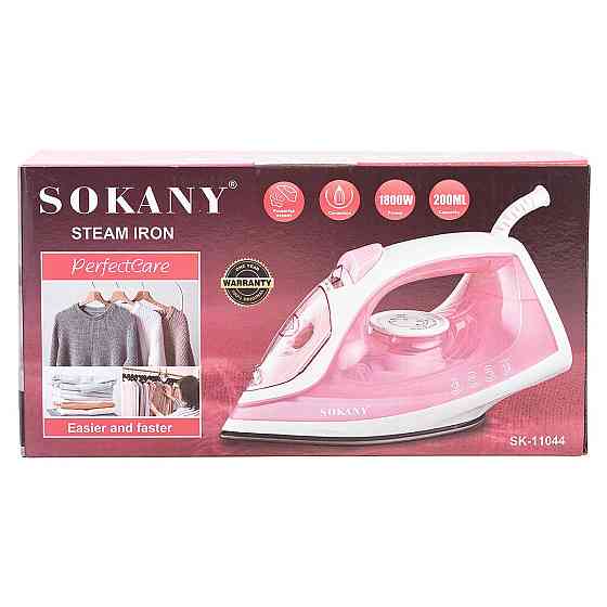 Паровой утюг ручной Sokany SK-11044, 1800 Вт, розовый Киев