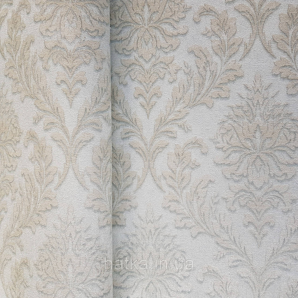 Обои виниловые на флизелине Rasch Raymond 1.06х10 вензель структурный золотистые на голубом 957006 Киев - изображение 2