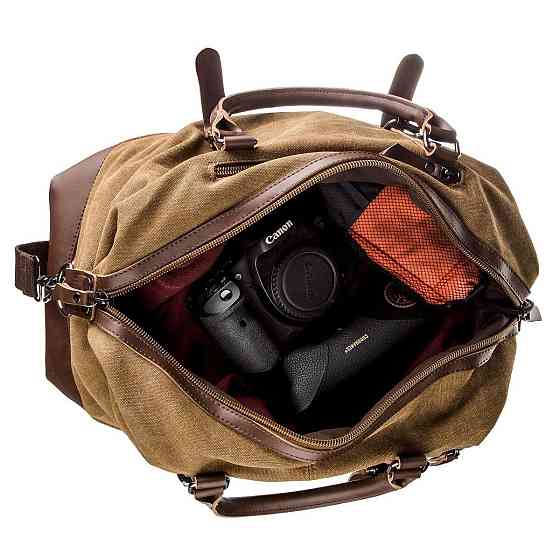 Дорожная сумка текстильная Vintage 20172 Песочная Киев