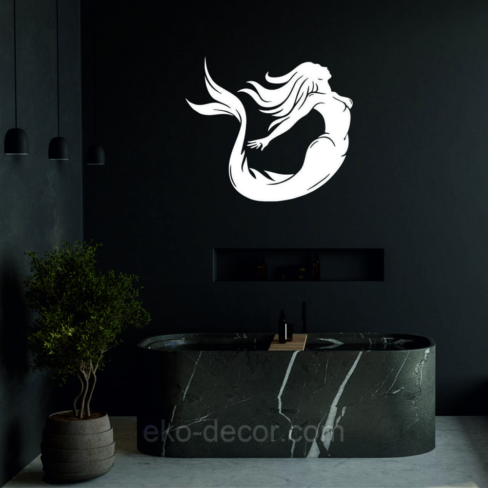 Декоративное настенное 3D Панно «Русалочка» Декор на стену с объемом 90*78 см, Белый Киев - изображение 4