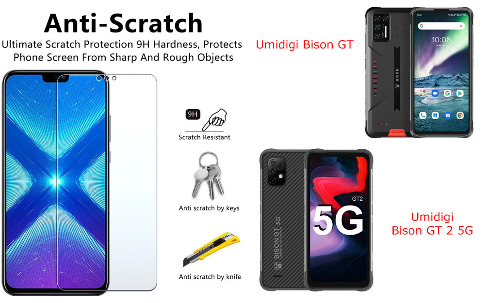 Защитное стекло NeoGlass для Umidigi Bison GT, Bison GT 2 5G – ультрапрозрачное и устойчивое Киев - изображение 1