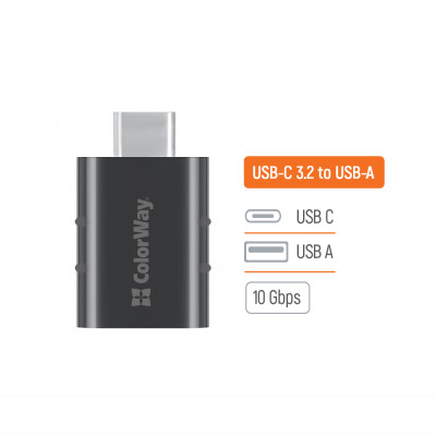 Перехідник OTG USB 3.2 AF to USB-C ColorWay (CW-AD-AC3) Вінниця - фото 9