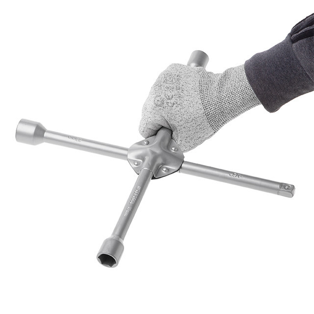 Ключ балонний хрестовий, укріплений, 1/2", 355×16 мм, 17×19×22 мм INTERTOOL HT-1602 Київ - фото 5