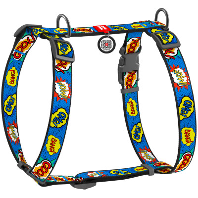 Шлей для собак WAUDOG Nylon с QR паспортом анатомическая H-образная "ВАУ" S (5606) Винница - изображение 1