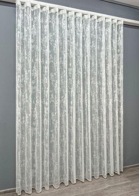 Тюль VR-Textil 1402т Мрамор Жаккард Кремовый 350х270 см (43-141) Киев - изображение 11