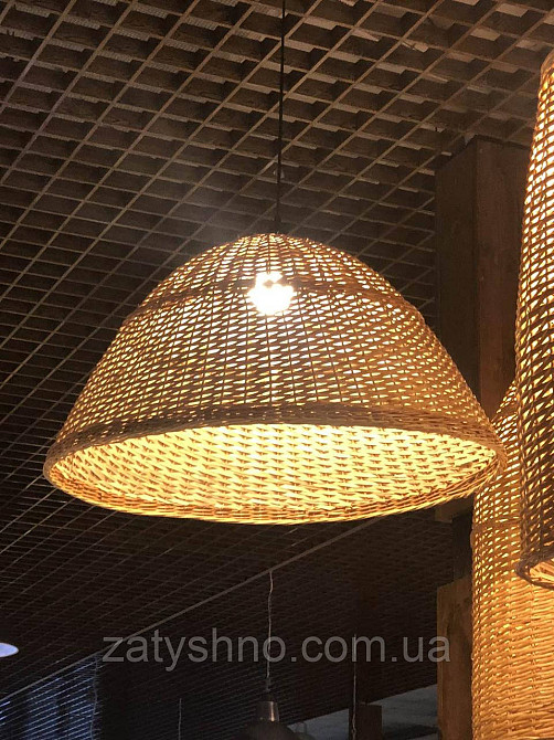 Люстра плетеная конусная | светильник из лозы | плетеная люстра с лозы Киев - изображение 2