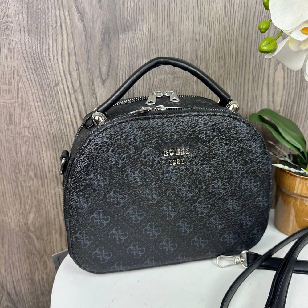 Каркасна жіноча сумка стиль Guess чорна, сумочка на плече Гесс ( 27992 ) Харків - фото 6