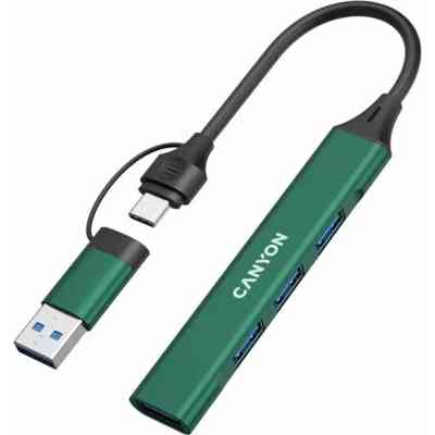 Концентратор Canyon hub DS-02 4in1 USB-A/C Green (CNS-TDS02GR) Вінниця