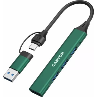 Концентратор Canyon hub DS-02 4in1 USB-A/C Green (CNS-TDS02GR) Вінниця - фото 5