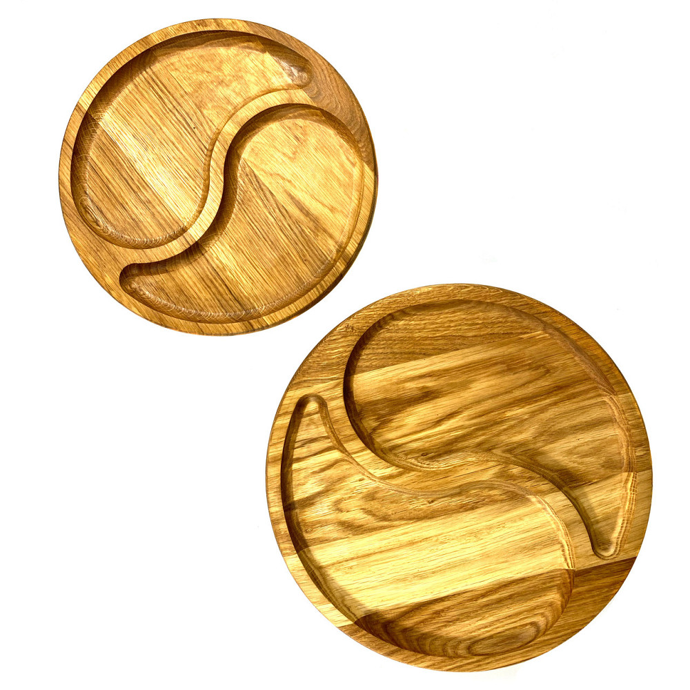 Комплект деревʼяних тарілок з натурального дерева діаметр 25 см та 30 см, висота 2 см Кам'янець-Подільський - фото 1