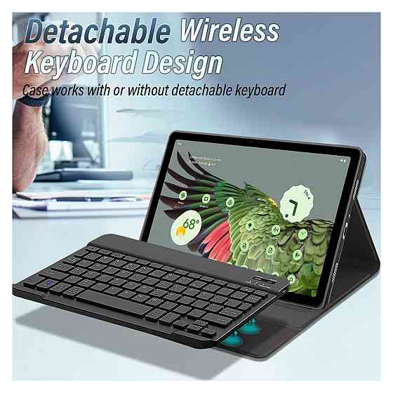 Чохол з клавіатурою Wineecy для Google Pixel Tablet 11 2023 UK розкладка Bluetooth магнітне кріплення з USB кабелем Київ