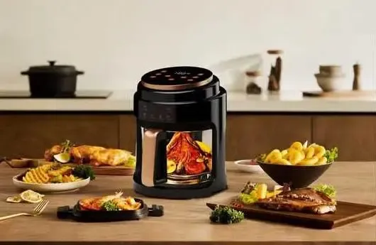 Hengda Черная Аэрофритюрница безмасляная сенсорная на 6л Gold Diamond 3200Вт Коломыя - изображение 9