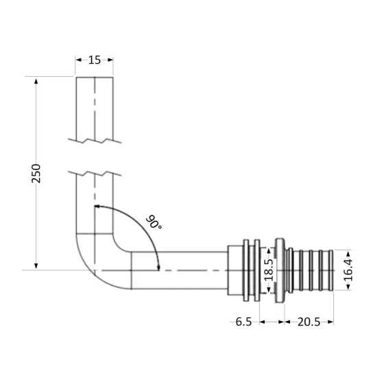 Трубка для радиатора Icma №1043 d20×2,8 для натяжного фитинга 851043GWGE07 Киев