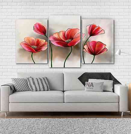 Модульна картина Абстракція Квіти Art-162_3 Київ