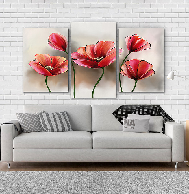 Модульна картина Абстракція Квіти Art-162_3 Київ - фото 2