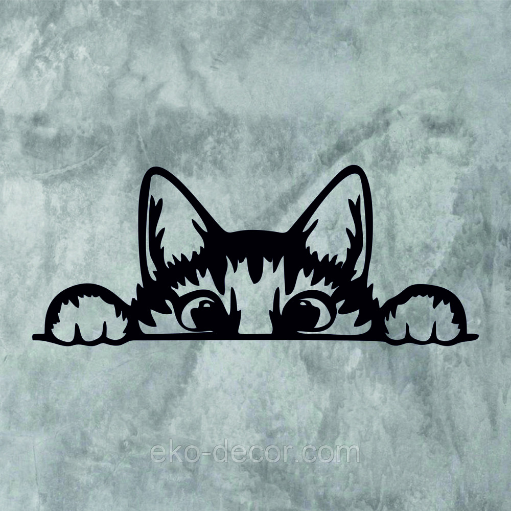 Декоративное настенное 3D Панно «Кот» Декор на стену с объемом (цена за 1 шт) 70*28 см, Черный Киев - изображение 7