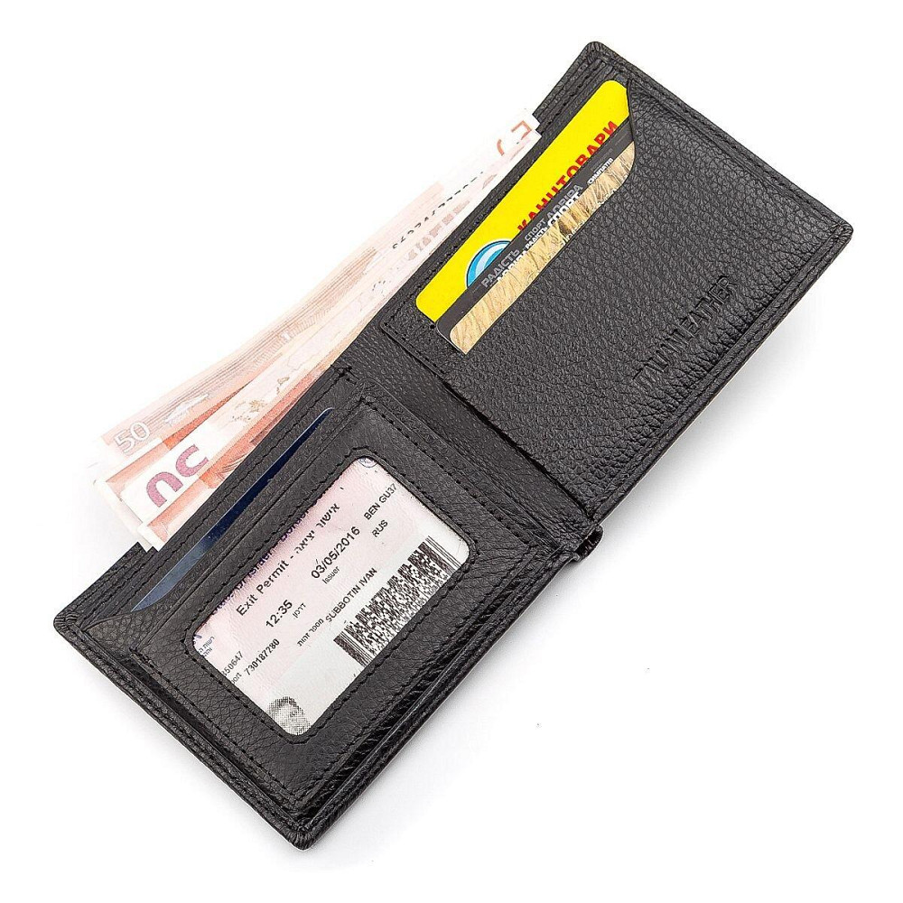 Чоловічий гаманець шкіряний Чорний (ST Leather) Київ - фото 9