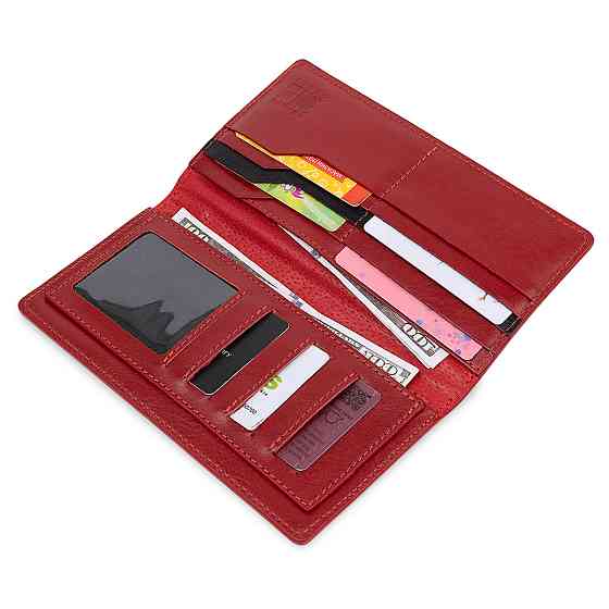 Оригинальное женское кожаное портмоне GRANDE PELLE 11514 Красный Киев