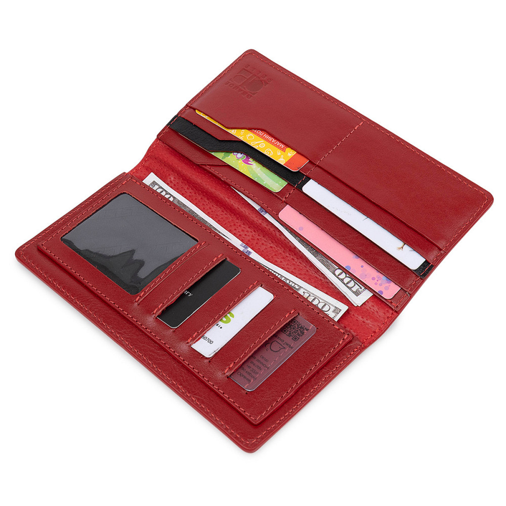 Оригінальне жіноче шкіряне портмоне GRANDE PELLE 11514 Червоний Київ - фото 6