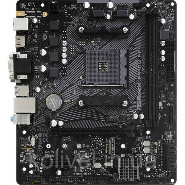 ASRock B550M-HDV (AM4/B550, 2*DDR4, PCIex16, DVI/HDMI/VGA, 4xSATAІІІ, M.2, GLan, 7.1ch, mATX) (B550M-HDV) Київ - фото 1