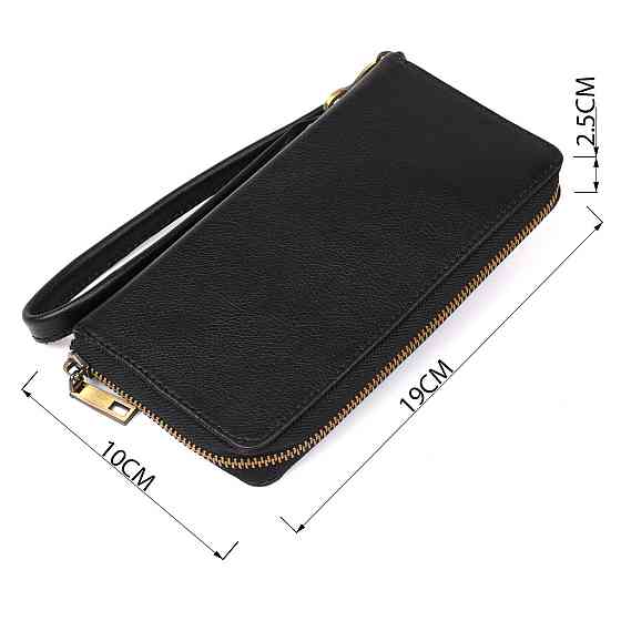 Чоловічий горизонтальний шкіряний клатч Чорний (SHVIGEL) Київ