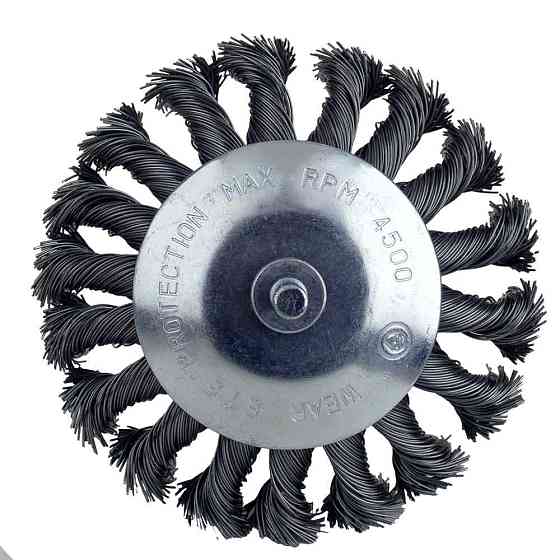 Щітка дротяна конусоподібна Ø100мм хвостовик Ø6мм (стала кручена) SIGMA (9025101) Рівне