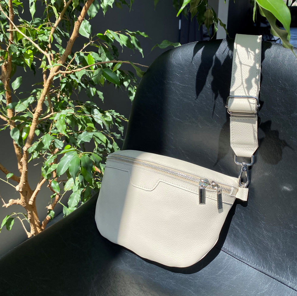 Шкіряна бананка жіноча, поясна якісна класична на кожен день, білаMasterSem Київ - фото 10