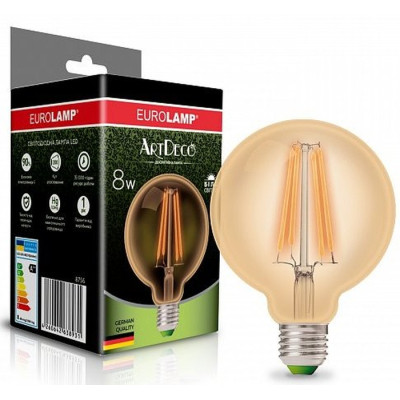Лампочка Eurolamp G95 8W E27 4000K (LED-G95-08274(Amber)) Вінниця - фото 1