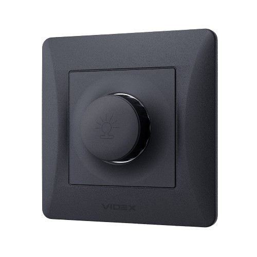 BINERA чорний графіт Вимикач диммерний 600W Videx Житомир
