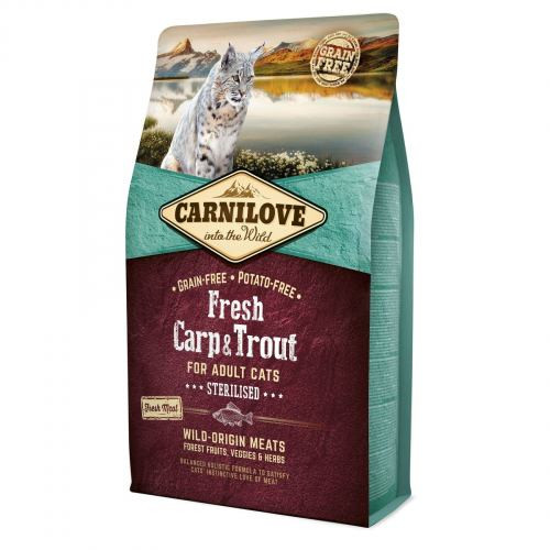 Корм сухой Carnilove Fresh Carp and Trout Sterilised for Adult Cats для взрослых стерилизованных и кастрированных кошек из карп Киев - изображение 1