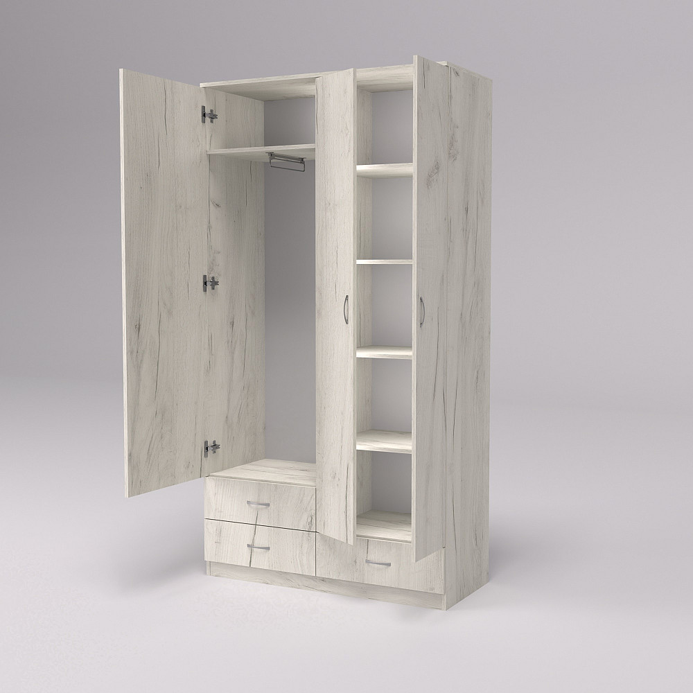 Прихожая ГКШ-8, Дуб Крафт Білий, 1120/480/2100 Львов - изображение 4