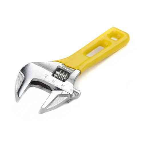 Ключ розвідний укорочений з тонкими гумовими губками CrV 0-46 мм 190 мм СИЛА Харків