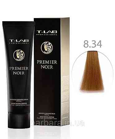 Крем-краска для волос T-LAB Professional Premier Noir Colouring Cream 8.34 Светлый блондин золотисто-медный Киев