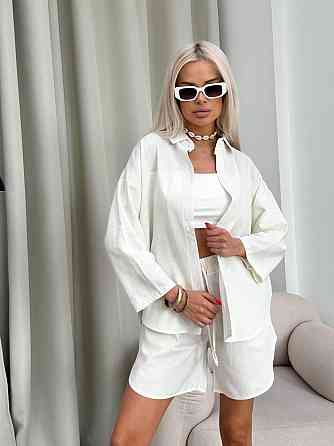 Костюм женский летний лен Молочный 48/52 Харьков