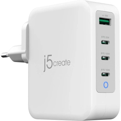 Зарядное устройство J5create 1xUSB + 3xUSB-C 130W GaN QC3.0/PD/PPS (JUP43130E-EN) Винница - изображение 1
