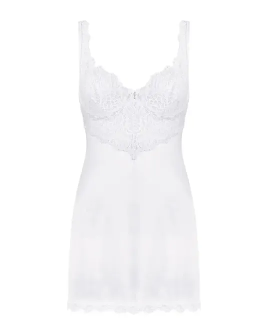 (SALE) Сорочка Obsessive Amor Blanco underwire chemise & thong white S/M Львів - фото 3