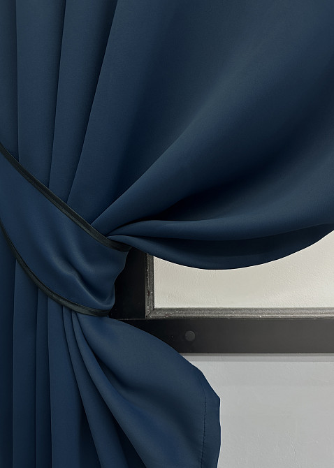 Комплект штор коротких VR-Textil Bagema Rvs № 1474ш 130х170 см 2 шт Синий (35-0351) Киев - изображение 4