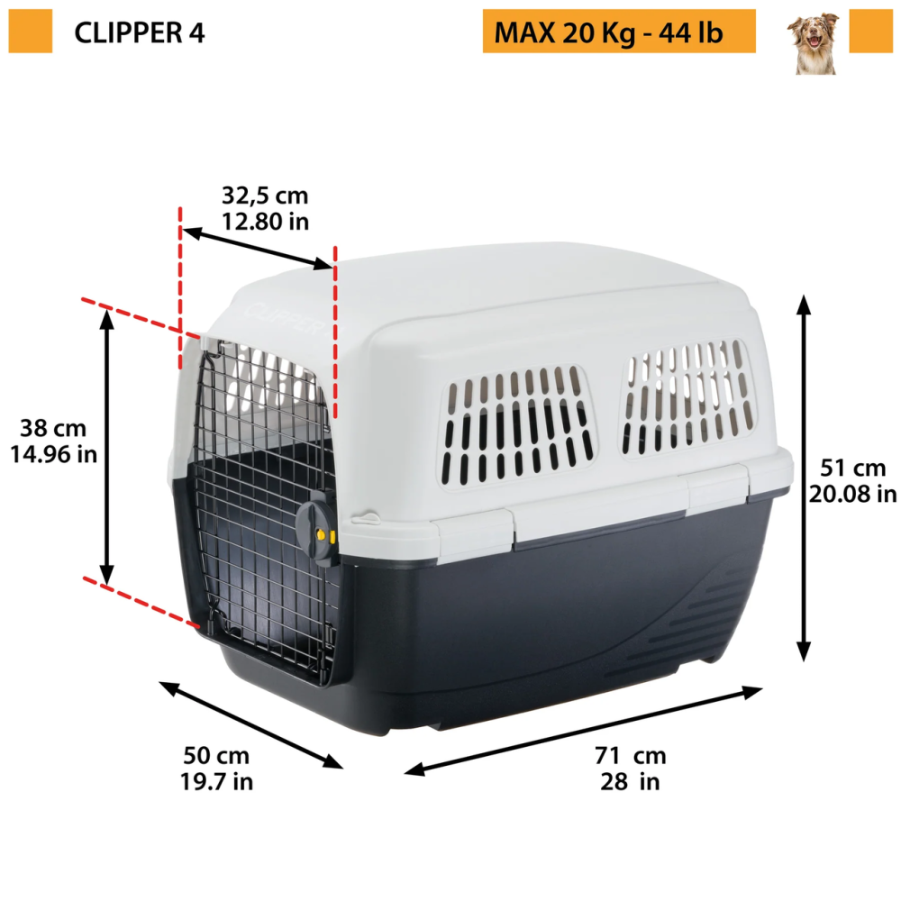 Переноска для собак середніх і великих порід IATA Ferplast Clipper Plus (Ферпласт Кліппер Плюс) Запоріжжя - фото 2
