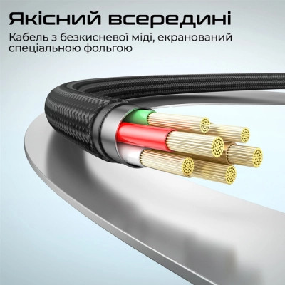 Дата кабель USB-C to USB-C springy.black Promate (springy.black) Вінниця - фото 5