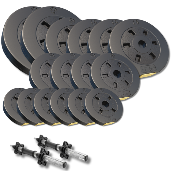 Набір композитних дисків Besport PowerPro 59кг для гантелей та штанг + 2 грифа Київ