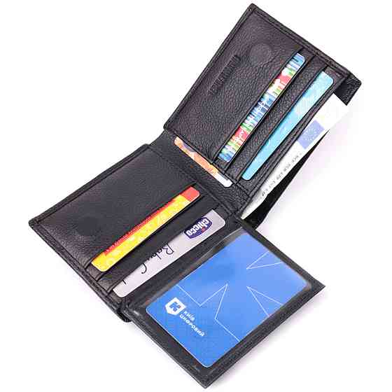 Стильний чоловічий гаманець із натуральної шкіри ST Leather 22457 Чорний Київ