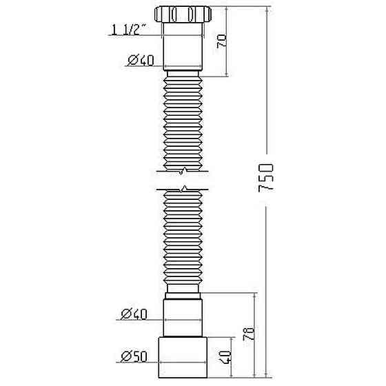 Гнучка труба Waterstal АС-1013 1 1/2″х40/50 з гайкою, 750мм Київ