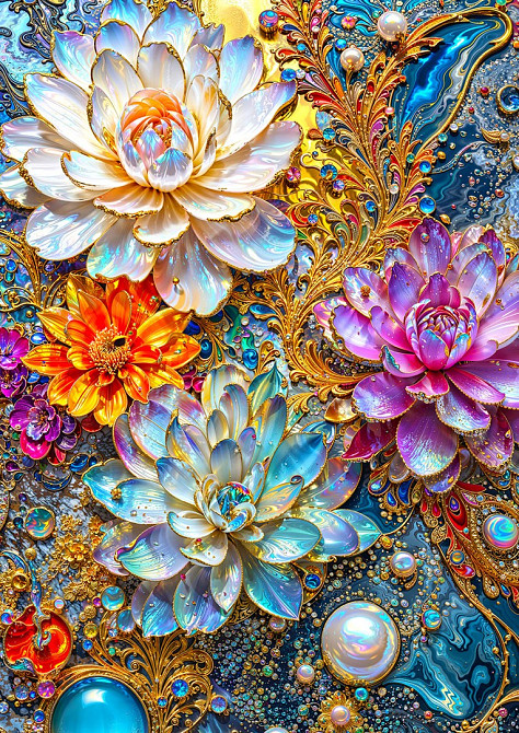 Перламутрові водяні лілії - Pearlescent Waterlilies (Enjoy-2244) Киев - изображение 3