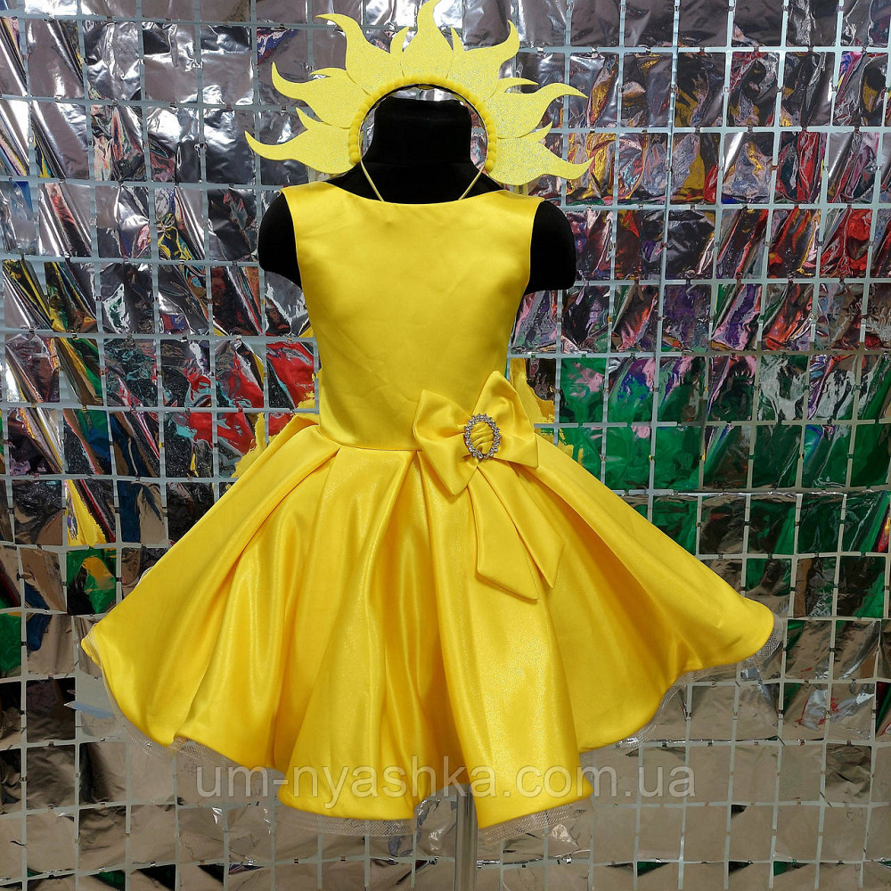 Желтое нарядное платье из королевского атласа Кривой Рог - изображение 2