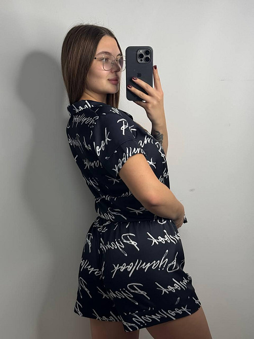 Пижама женская из сатина с шортами и рубашкой Pijamlook M-L Харьков - изображение 2