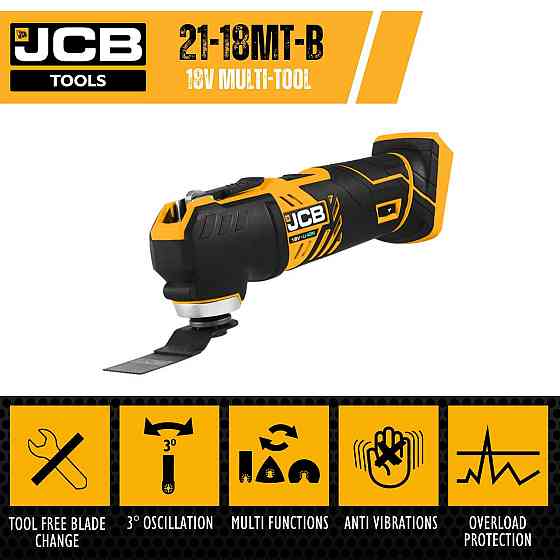 Інструмент багатофункціональний (JCB-18MT-BE) 18V, 5000-15000 об/хв у комплекті із зарядним пристроєм (JCB-18VFC-E) 2.4A та Одеса